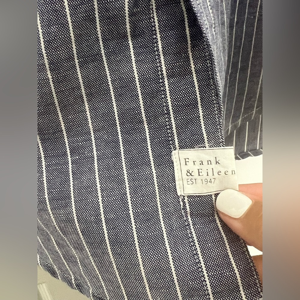 Frank & Eileen Linen Blend Button Down Shirt Sz XS - Picture 5 of 7